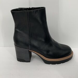 MIA Nathan Moto chunky ankle boot black platform lug shoe vegan zipper 9.5